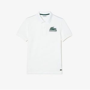 Men's Lacoste Cotton Mini-Pique Polo Shirt in White