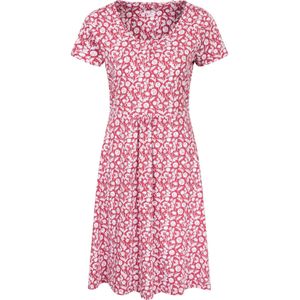 Mountain Warehouse Dames Essentiële Lora Streep V-hals Skater Jurk (Donker Bourgogne)