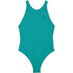 Lacoste Dames/Dames gerecycled polyamide ééndelig badpak (Groen)