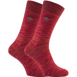 Farah - 2 Paar Heren 1920 Heldere Kleur Luxe Katoenen Dunne Casual Crew Sokken - FNS008RDAP