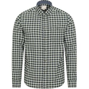 Mountain Warehouse Heren Geruit Biologisch Overhemd (Kaki Groen)