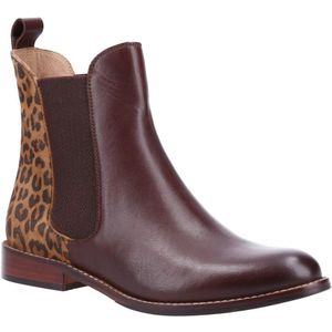 Hush Puppies Dames/dames Chloe Slip On Leren Enkellaarsje (Bruin Luipaardmotief) - Maat 36