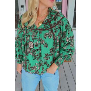 Bloemmotief Lange Mouwen Blouse