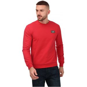 Men's Emporio Armani EA7 Small Logo Sweatshirt in Red