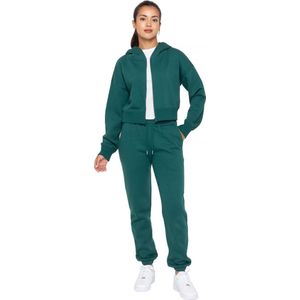 Enzo | Dames Cropped Trainingspak Met Rits En Capuchon - Maat L