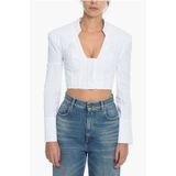 Popeline - P556761 - Crop Top - Wit - Lange Mouwen