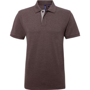 Asquith & Fox Heren Klassieke Pasvorm Contrast Poloshirt (Houtskool / Heide Grijs)