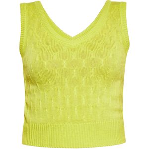Mymo - Slipover - Kalk - Gehaakt Vest - Mouwloos - V-hals