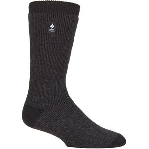 Heat Holders Heren Extra Dikke Warme Thermo Sokken - Charcoal / Mid Gray Heel & Toe (Berlijn) - Maat 39 - 45