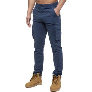 Enzo - Heren Cargo Broek - Blauw - Straight Fit Denim