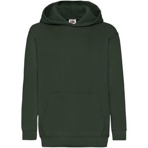 Fruit of the Loom Kinderen/Kinderen Classic Hooded Sweatshirt (Fles groen)