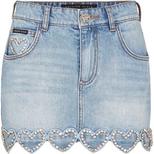 Philipp Plein - Azurecloud - Mini Rok - Blauw - Denim - Five-pocket Design