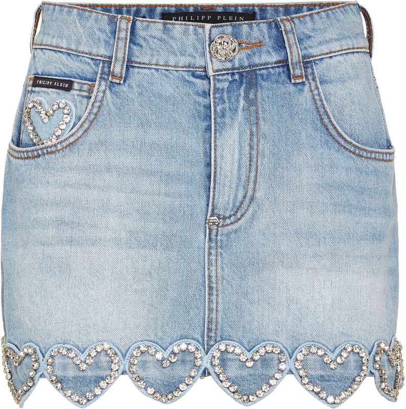 Philipp Plein - Azurecloud - Mini Rok - Blauw - Denim - Five-pocket Design