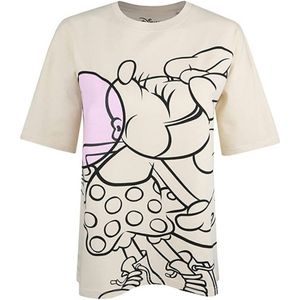 Disney Dames/dames Minnie Mouse Bubblegum Slouch T-shirt (Zand)