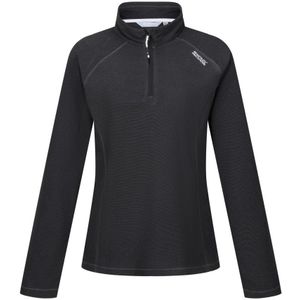 Regatta - Geweldige Outdoor Dames Montes Half Zip Fleece Top (Zwart/Seal Grijs)