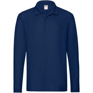 Fruit of the Loom Heren Premium Pique Poloshirt met lange mouwen (Marine)