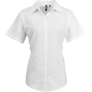 Premier Dames/Dames Handtekening Oxford Short Sleeve Work Shirt (Wit)
