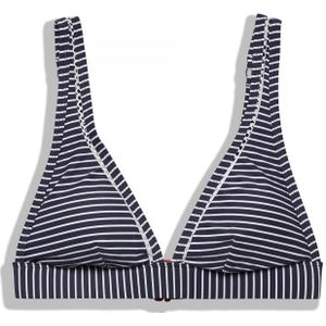 ESPRIT Women Beach Voorgevormde Gestreepte Bikinitop Donkerblauw/wit - Maat 95B