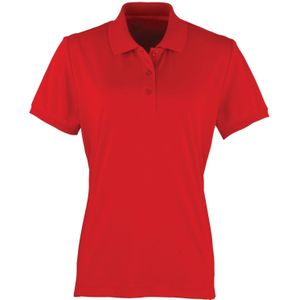 Premier Dames/dames Coolchecker korte mouw Pique Polo T-Shirt (Rood)