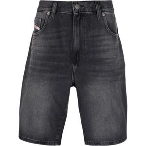 Diesel - D-Strukt-Short - Grijze Spijkershort - 100% Katoen - Normale Pasvorm
