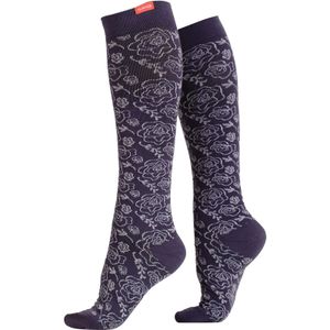 Brede Merino 20-30 mmhg gegradueerde compressiesokken - Vintage Paars