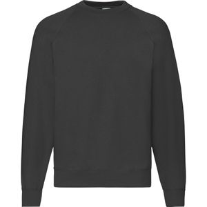 Fruit of the Loom Heren Klassiek 80/20 Raglan Sweatshirt (Zwart)