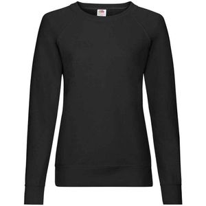 Fruit of the Loom Dames/Dames Lichtgewicht Lady Fit Raglan Sweatshirt (Zwart)