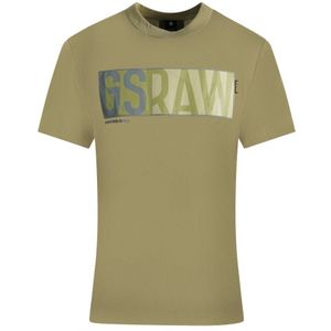 G-Star GS RAW Box-logo kaki T-shirt