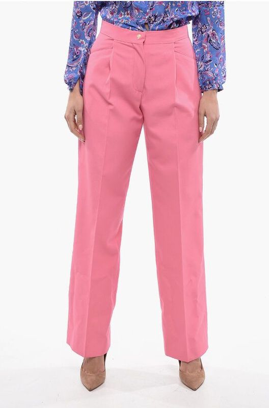 Geplooide - MIAMI - Wide-Fit Broek - Roze