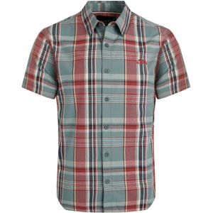 Weird Fish Heren Judd Geruit Biologisch Katoenen Overhemd Met Korte Mouwen (Mineraalblauw)