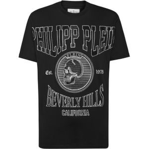 Philipp Plein, Heren, Tops, Zwart, Maat: L Katoen,