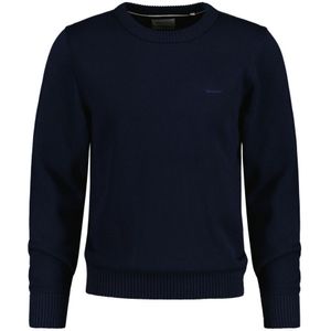Gant Supima Sweater Met Ronde Hals Voor Heren, Marineblauw - Maat M