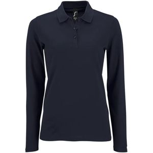 SOLS Dames/Dames Perfect Pique Poloshirt met Lange Mouwen (Franse marine)