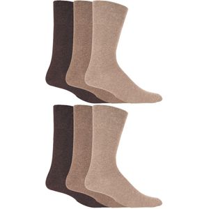 Gentle Grip - Heren 6 paar diabetische sokken - Bruin
