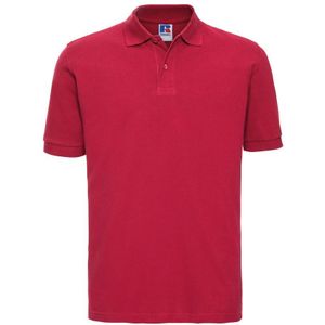 Russell Heren 100% Katoenen Korte Mouw Poloshirt (Klassiek Rood) - Maat S