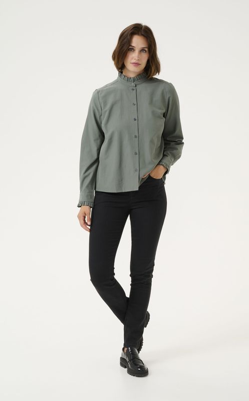 Kaffe - Blouse 'KA Ida' - Rookgrijs - Klassieke Blouse