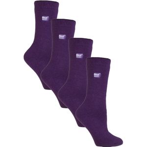 Heat Holders Ultra Lite - 4 Paar Multipack Dames Thermosokken | Ultra Dunne Warme Sokken voor Kousen in de Winter - Paars