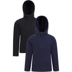 Mountain Warehouse Kinder/Kids Camber Quarter Zip Hoodie (Set van 2) (Donkerblauw)