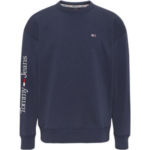 Tommy Jeans Sweaters Reg Linear Placement Crew Sweater Blauw