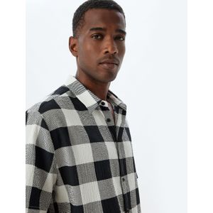 Koton - Overhemd - Grijs - Geruit - Halve Mouw - Regular Fit