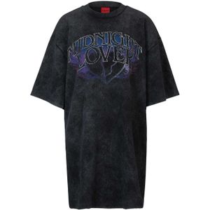 Hugo Dames/Dames Nelaja Katoenen Jersey Oversized T-shirt Jurk (Zwart)