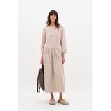 InWear - Jurk - Donkerbeige - Jersey - 7/8 Lengte - Losse Pasvorm - Driekwart Mouw