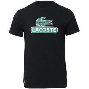 Heren Lacoste SPORT Logo Print Ademend T-shirt in Zwart