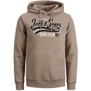 Jack & Jones Hoodies Jwh Logo Sweat Hood  Beige