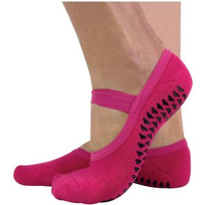 Set Van 2 Antislip Yogasokken Voor Dames Met Bandjes - Roze - Maat 37-39.5