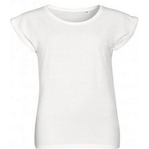 SOLS Dames/dames Melba T-shirt Met Platte Mouwen (Wit) - Maat L