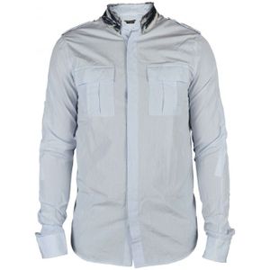 Balmain Overhemd met denimkraag Blauw