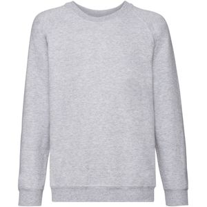 Fruit of the Loom Kinder/Kids Klassiek Heather Raglan Sweatshirt (Heide Grijs)