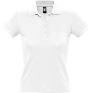 SOLS Vrouwen/dames Mensen Pique Korte Mouw Katoenen Poloshirt (Wit) - Maat 2XL