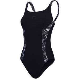 Speedo Dames/Dames Splice Eendelig Zwempak (Zwart/Grijs)